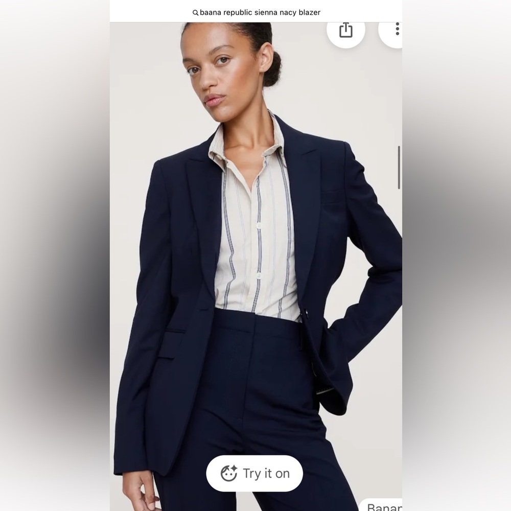 Banana Republic one button navy blazer size 4
